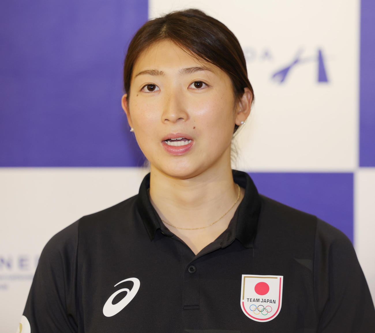パリ五輪から帰国し会見する競泳の池江璃花子（24年8月6日撮影）