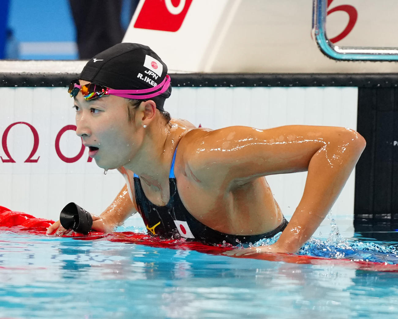 パリ五輪女子バタフライ100メートル予選3組で7着となった池江（24年7月27日撮影）