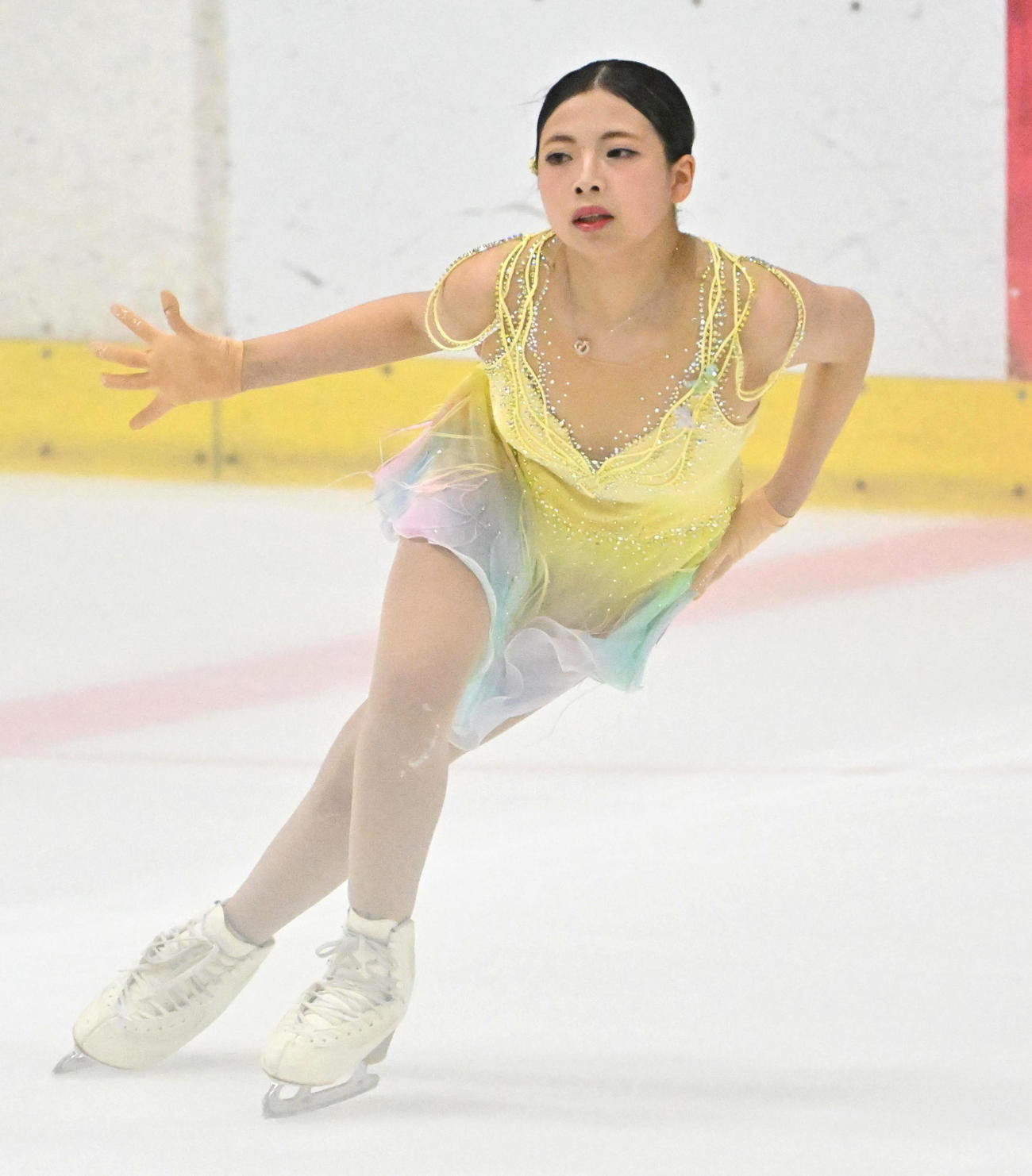 ジュニア女子SPを披露する柴山歩（撮影・石井愛子）