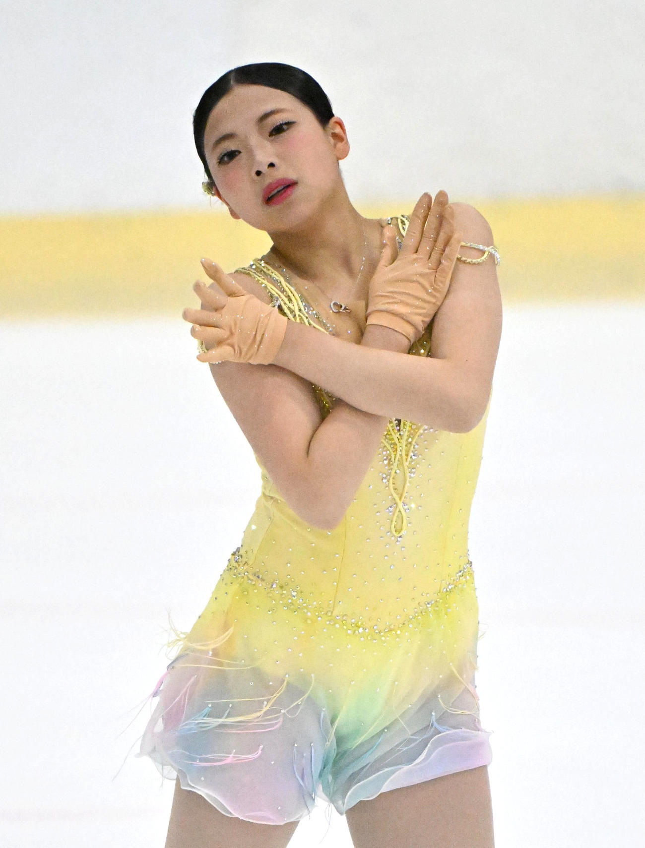 ジュニア女子SPを披露する柴山歩（撮影・石井愛子）