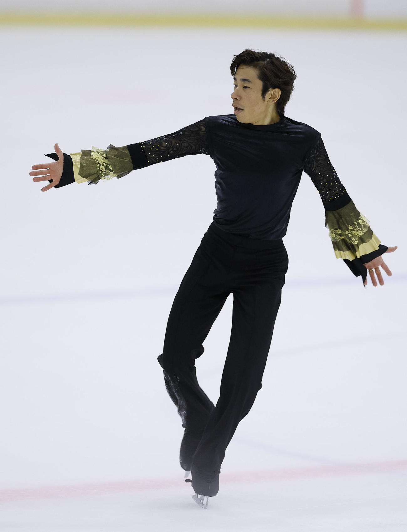 男子ショートプログラム　演技する織田信成（撮影・藤尾明華）