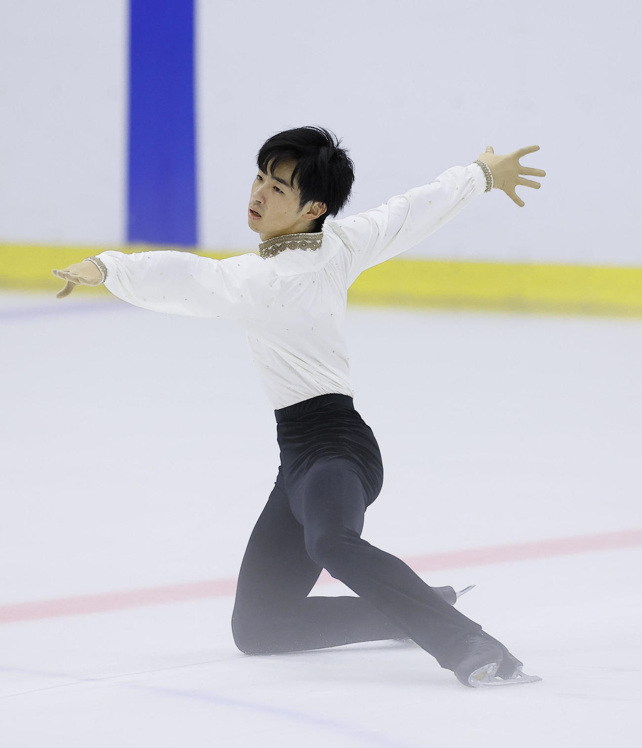 男子ショートプログラム　演技する壷井達也（撮影・藤尾明華）