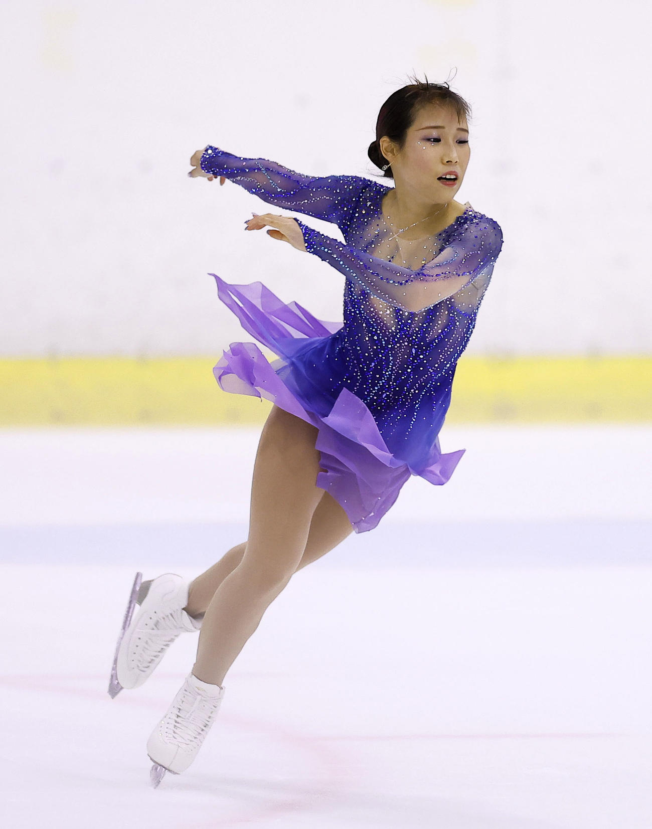女子ショートプログラム　演技する三原舞依（撮影・藤尾明華）