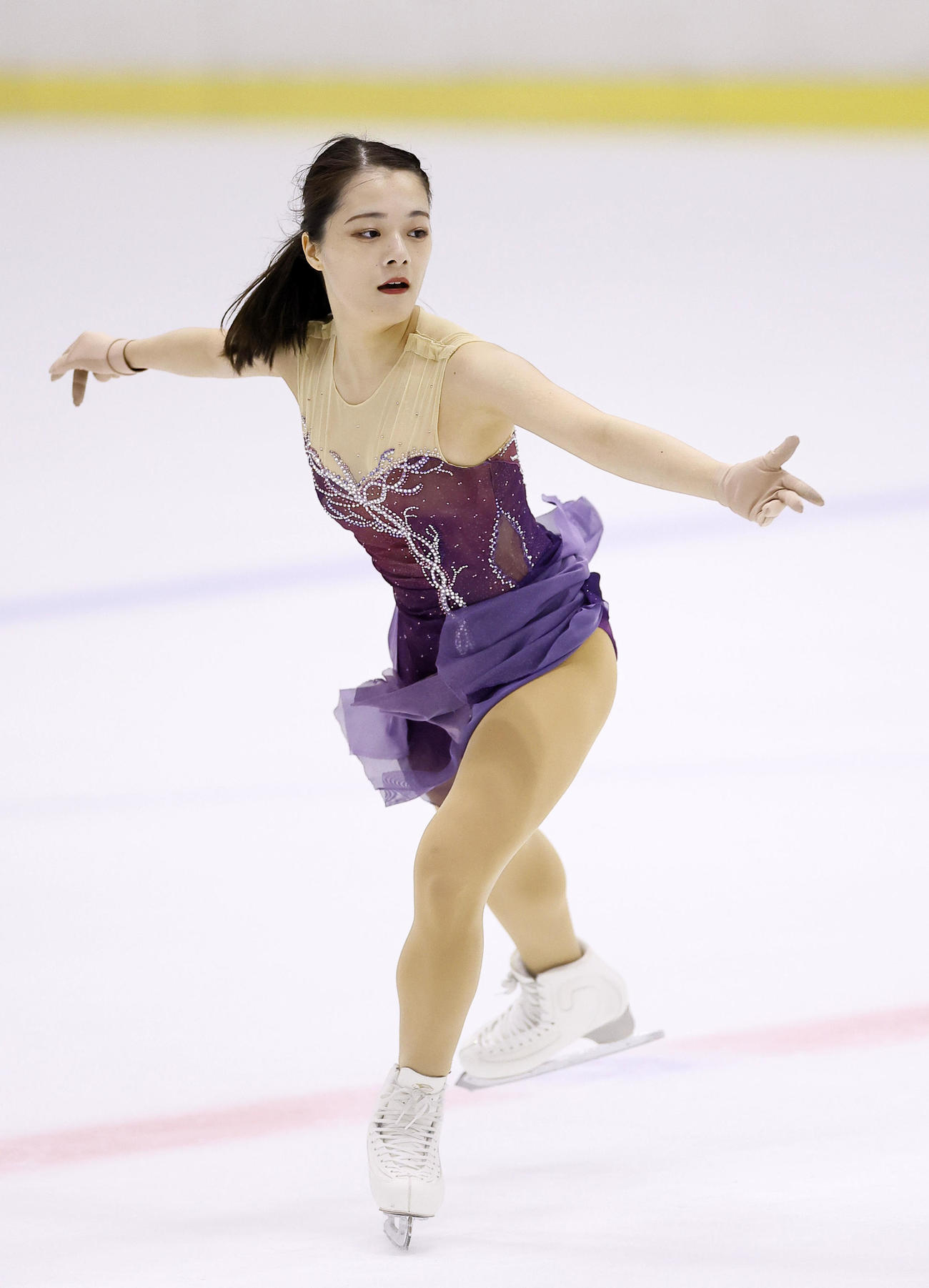 女子ショートプログラム　演技する籠谷歩未（撮影・藤尾明華）