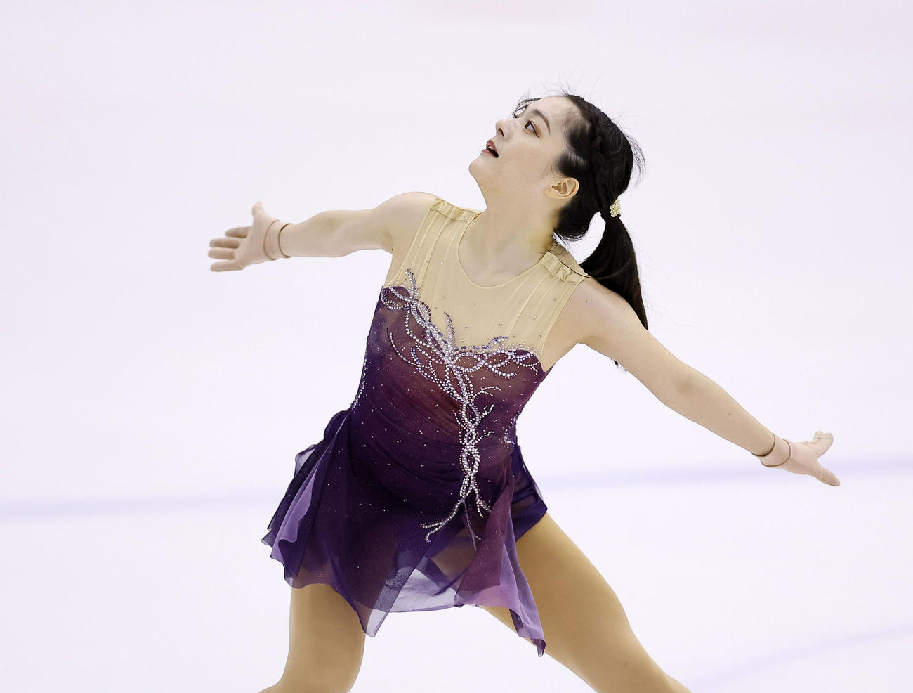 女子ショートプログラム　演技する籠谷歩未（撮影・藤尾明華）