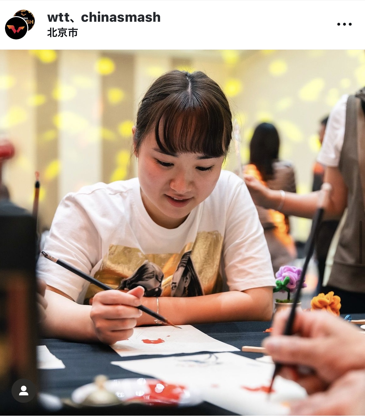 中国スマッシュに向けた行事に参加した伊藤美誠（WTTのインスタグラムから）