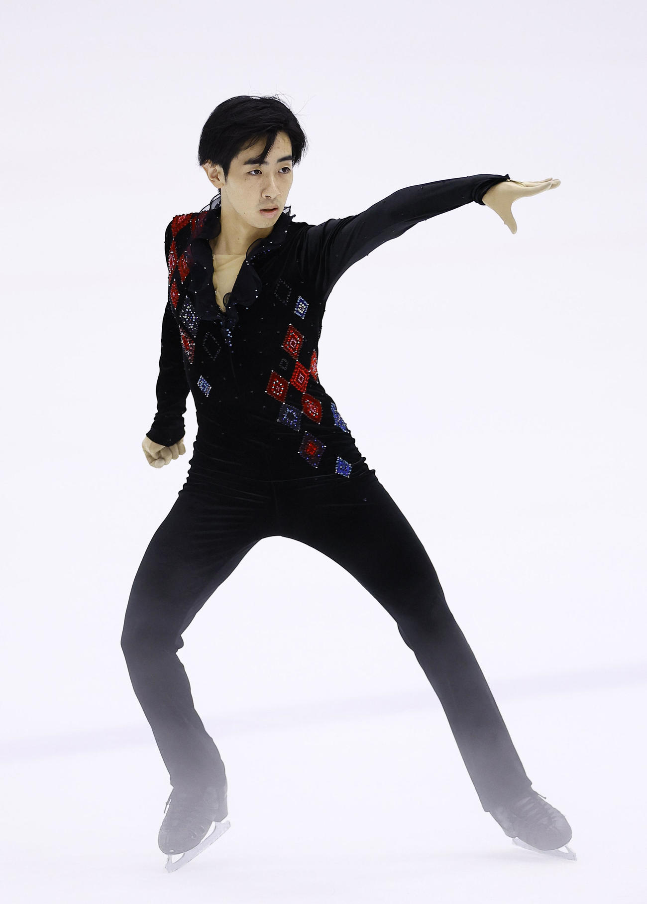 男子フリー　演技する壷井達也（撮影・藤尾明華）