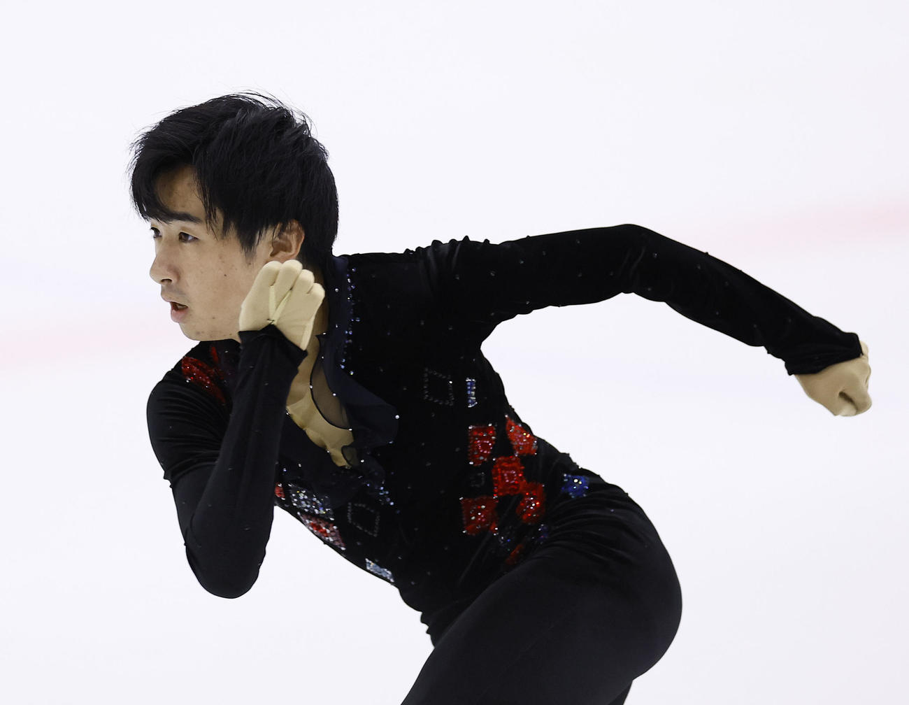 男子フリー　演技する壷井達也（撮影・藤尾明華）