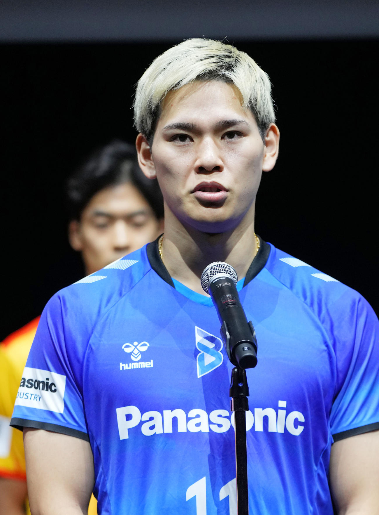 開幕に向け意気込みを語る大阪ブルテオンの西田（撮影・横山健太）