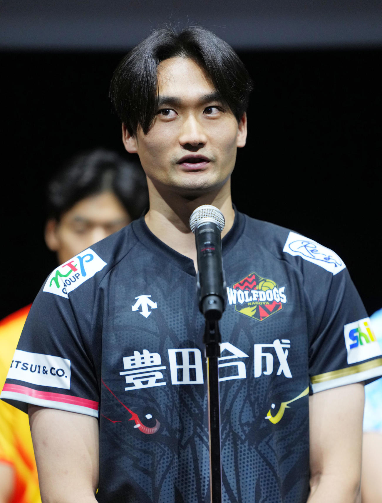 開幕に向け意気込みを語るウルフドッグズ名古屋の高梨（撮影・横山健太）