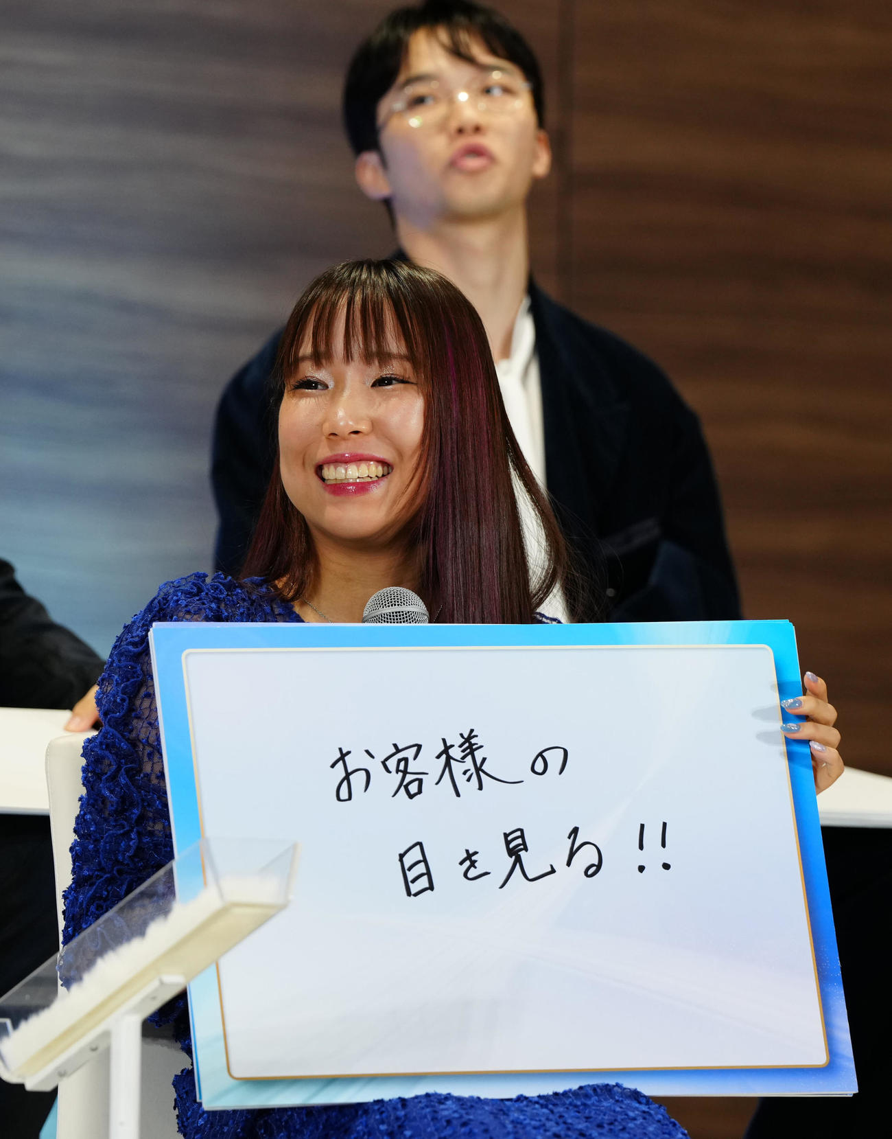 2024－25年シーズンフィギュアスケート記者会見で「ここ一番の集中法」を発表する三原（撮影・江口和貴）