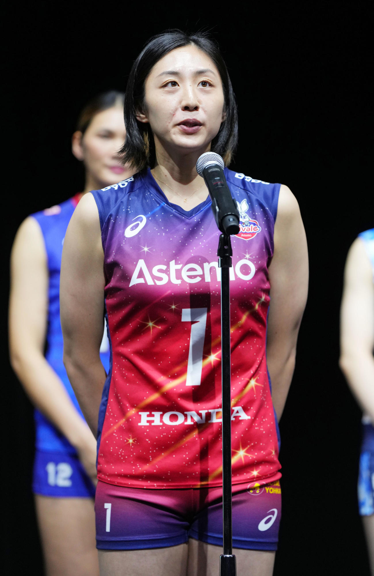 開幕に向け意気込みを語るAstemoリヴァーレ茨城の上坂（撮影・横山健太）