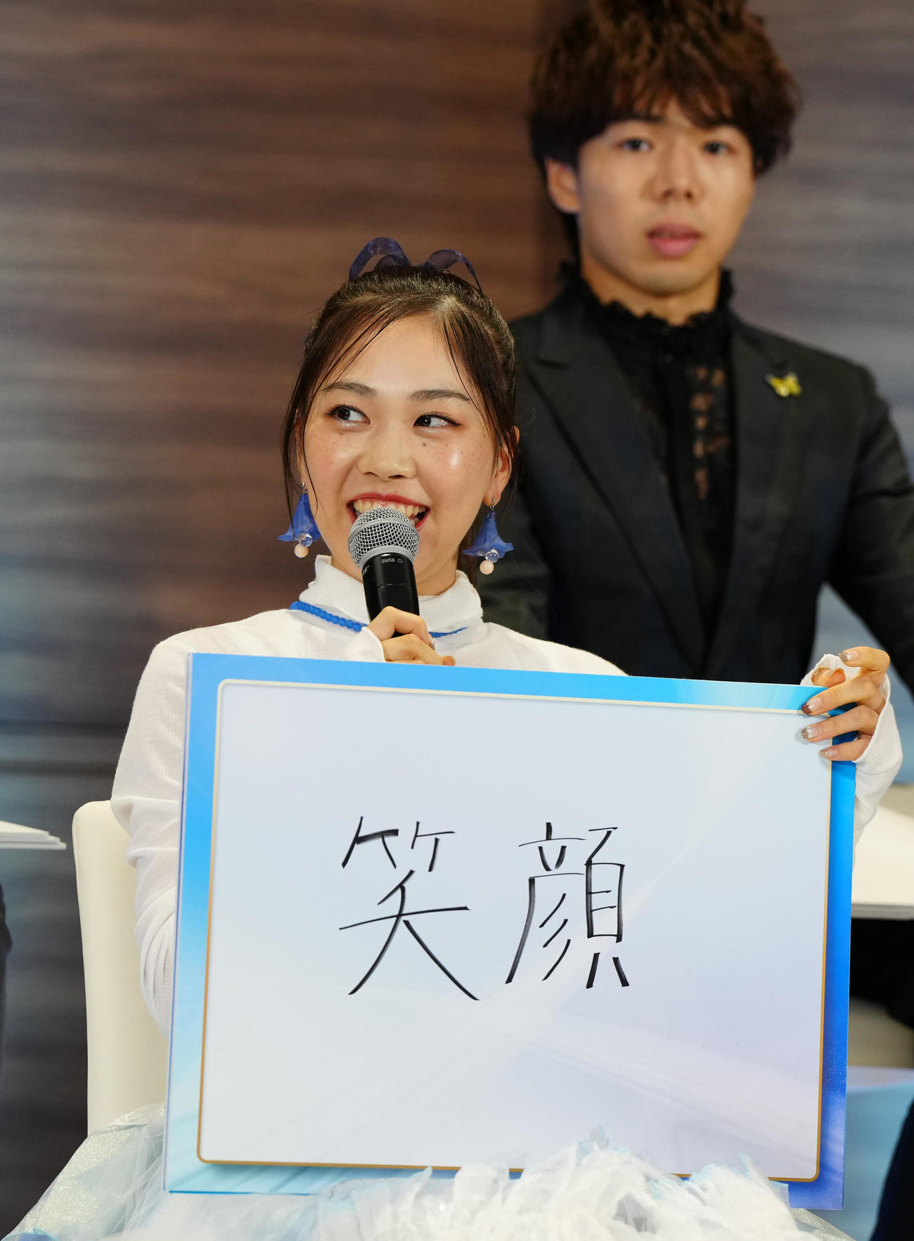 2024－25年シーズンフィギュアスケート記者会見で「ここ一番の集中法」を発表する吉田（撮影・江口和貴）