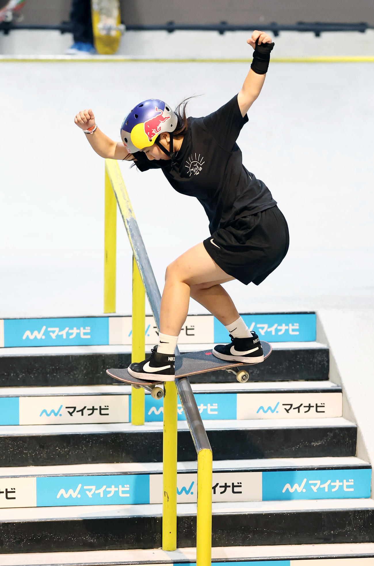 準決勝でトリックを決める織田夢海（撮影・前田充）