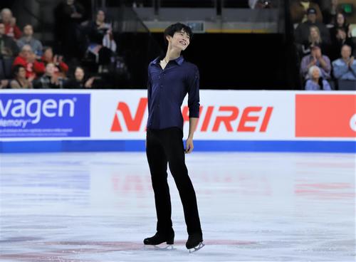 フィギュアスケートGPシリーズ第1戦スケートアメリカ 男子SPで演技を披露する島田(撮影・藤塚大輔)