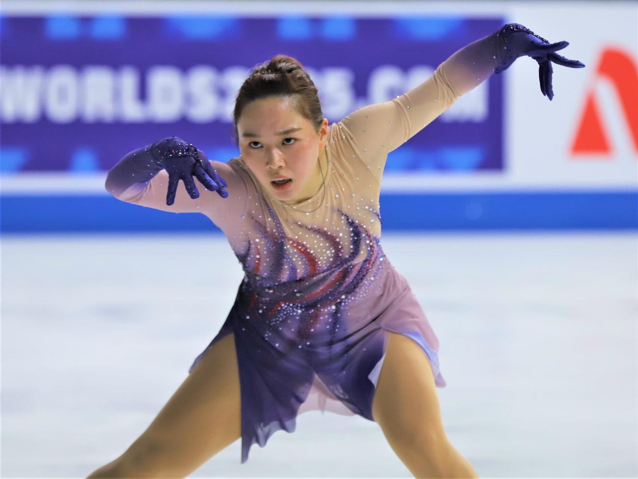 フィギュアスケートGPシリーズ第1戦スケートアメリカ　女子フリーへ向けた公式練習に参加した樋口（撮影・藤塚大輔）
