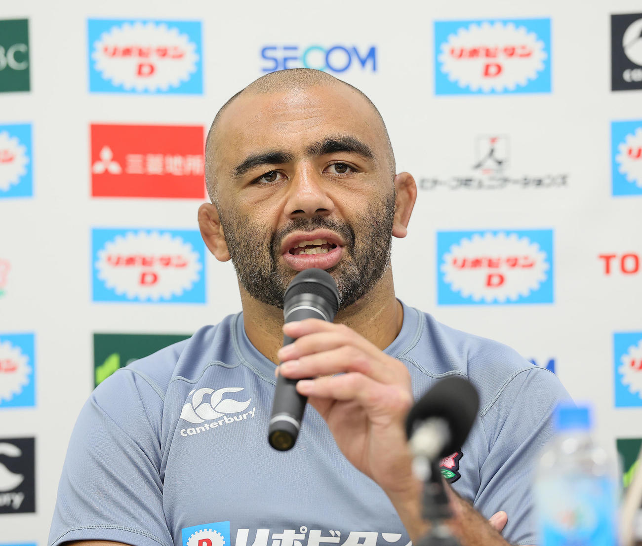 日本対ジョージア　試合後の会見に臨むリーチ・マイケル（2024年7月13日）