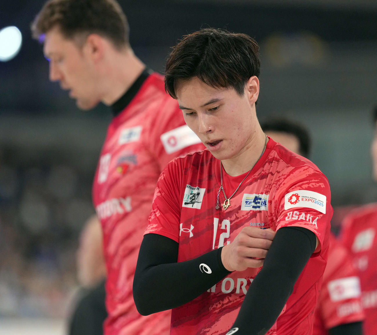 サントリー対大阪B　大阪Bにストレート負けを喫したサントリー高橋藍（撮影・たえ見朱実）