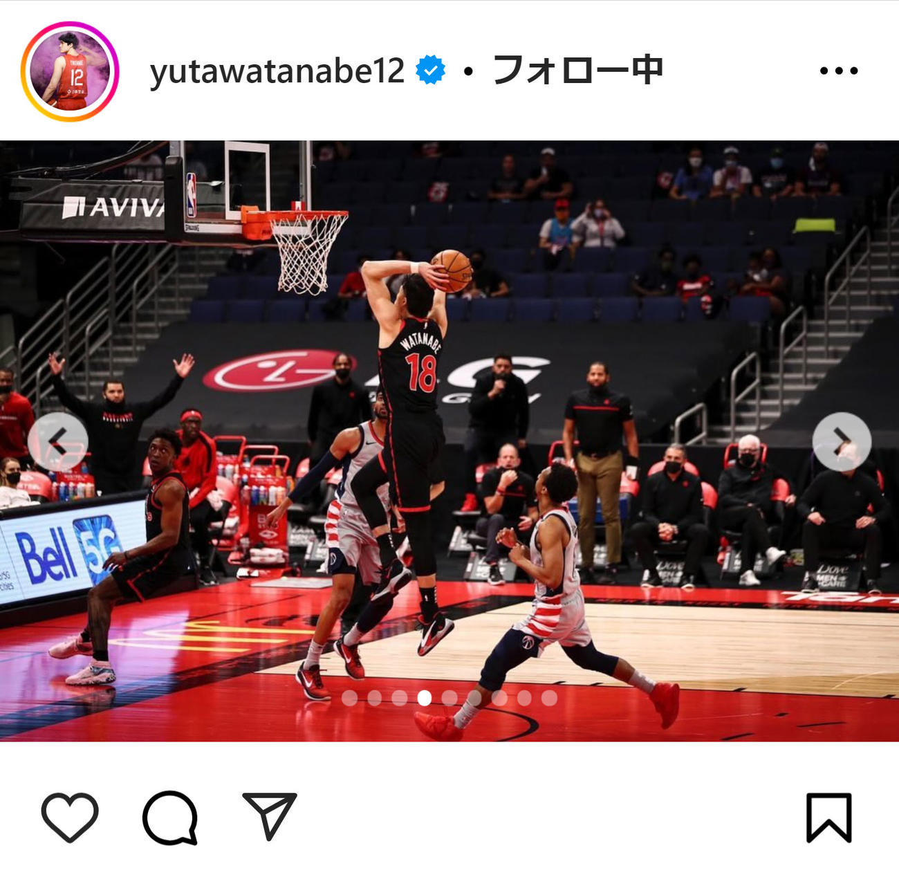 渡辺雄太のインスタグラムから