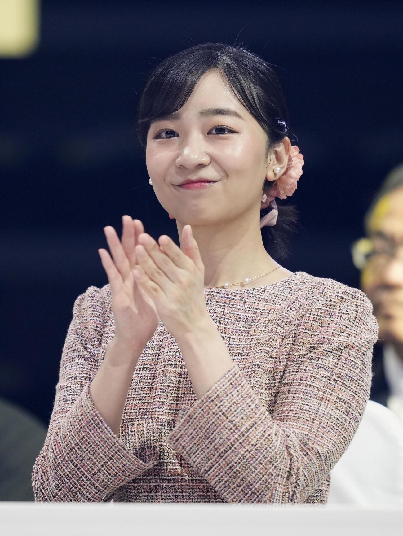 国民スポーツ大会の総合閉会式に出席された秋篠宮家の次女佳子さま（共同）