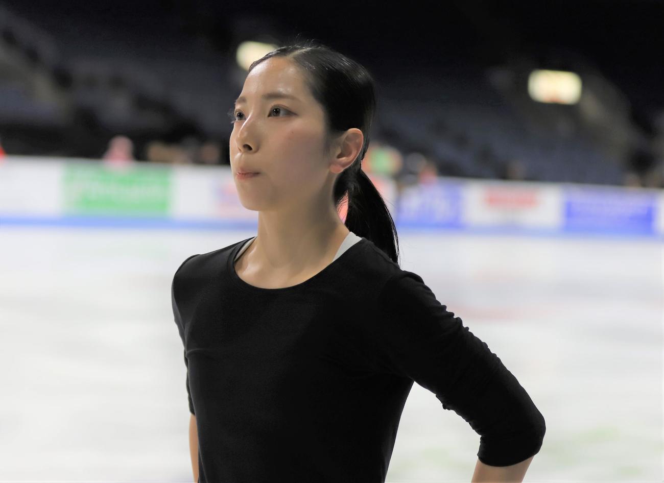 GPシリーズ第1戦スケートアメリカの公式練習に参加した三浦璃来（撮影・藤塚大輔）