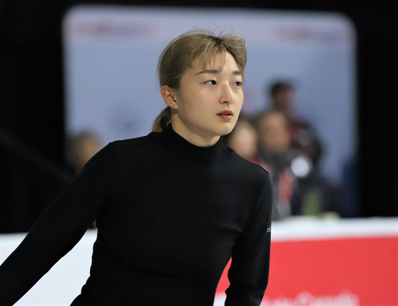 フィギュアスケートGPシリーズ　スケートカナダの公式練習に参加した坂本（撮影・藤塚大輔）