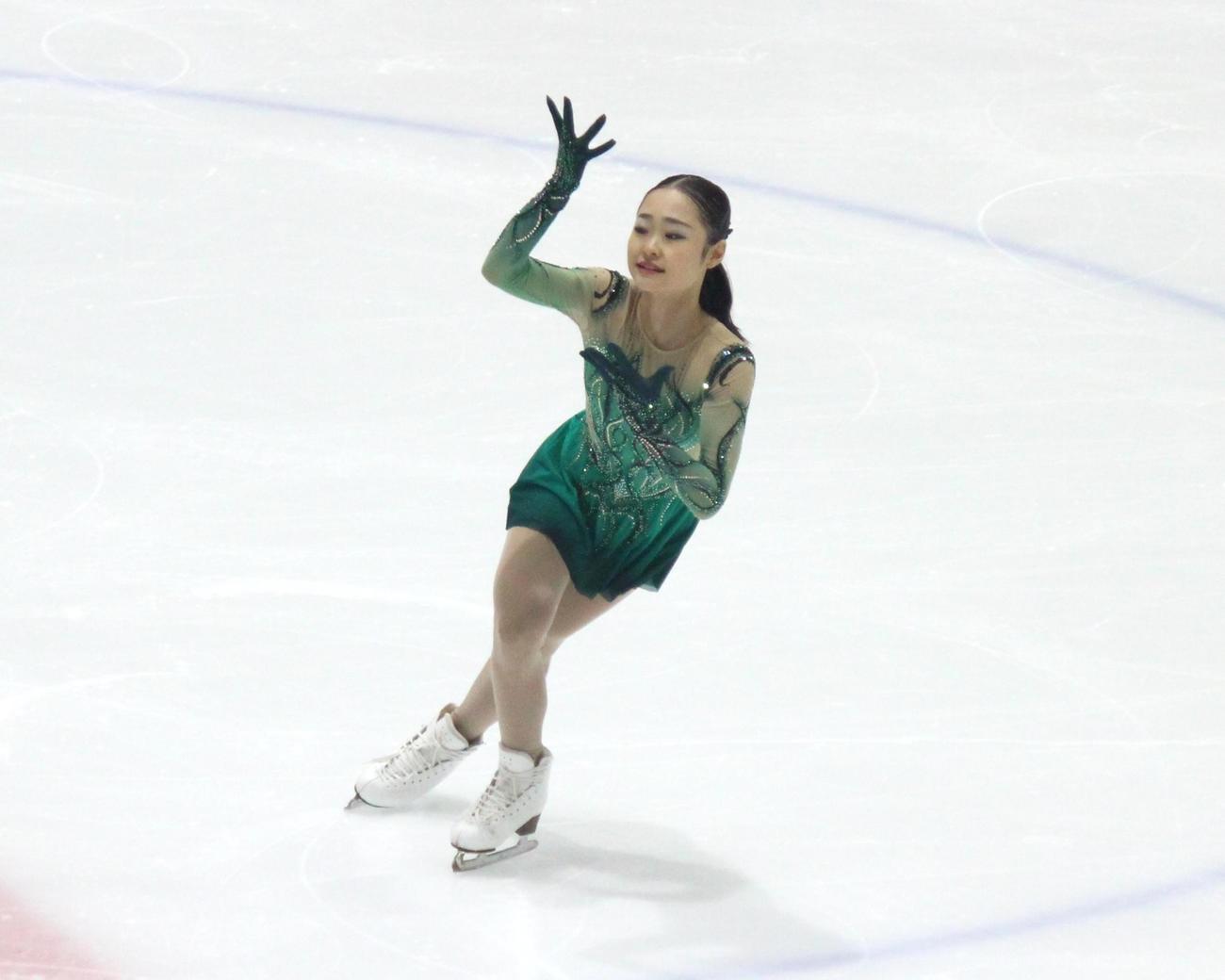 東日本選手権でショートプログラムを演じる島田（撮影・勝部晃多）