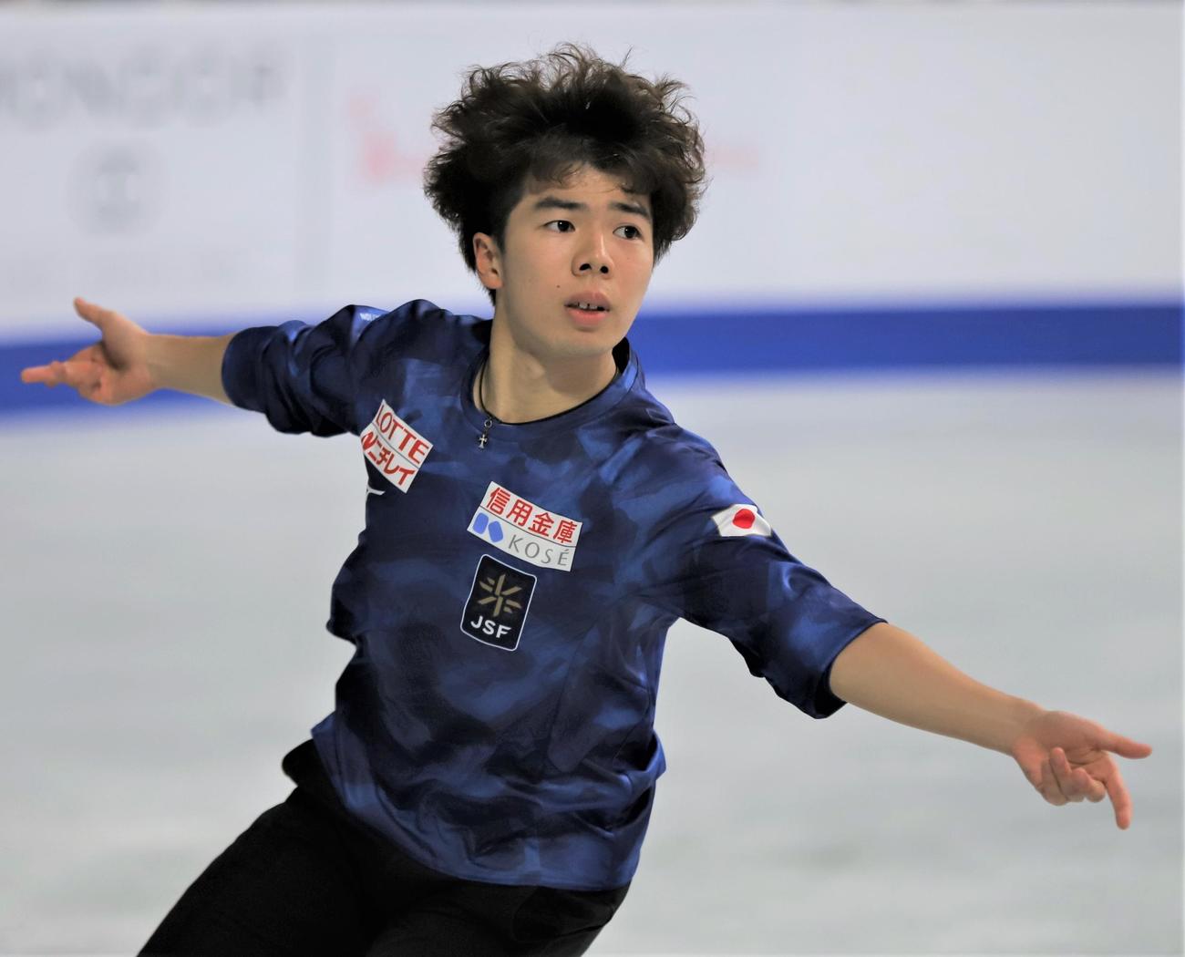 フィギュアスケートGPシリーズ　スケートカナダの公式練習に参加した佐藤（撮影・藤塚大輔）