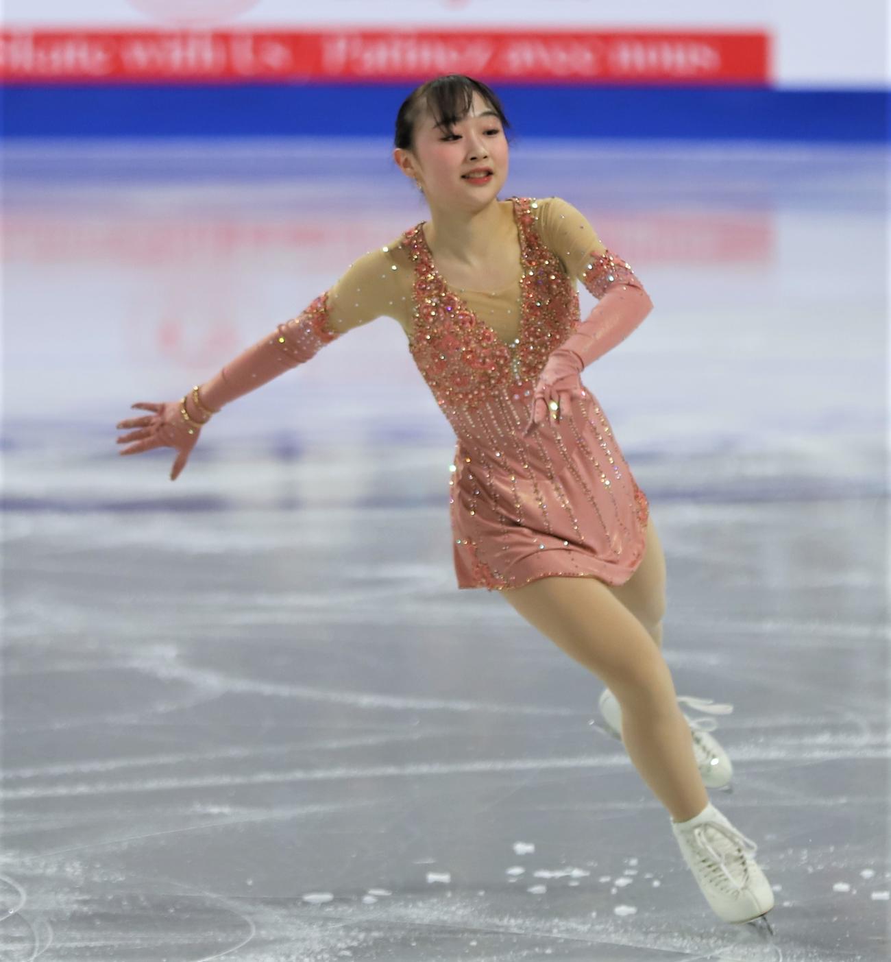 フィギュアスケートGPシリーズ　スケートカナダ女子SPで演技を披露する松生（撮影・藤塚大輔）