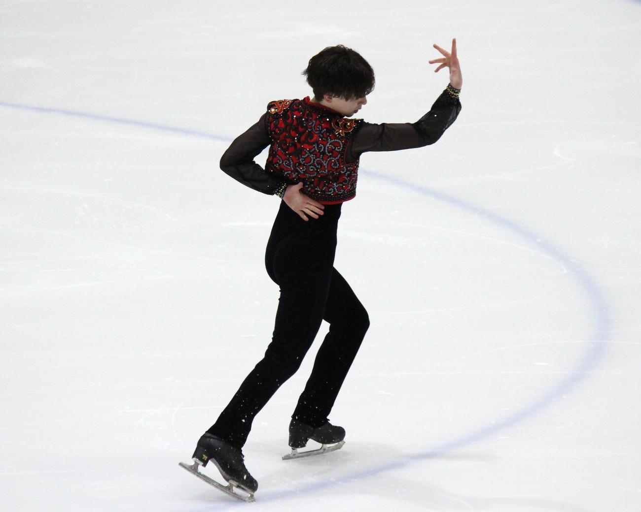 東日本選手権でショートプログラムを演じる中田（撮影・勝部晃多）