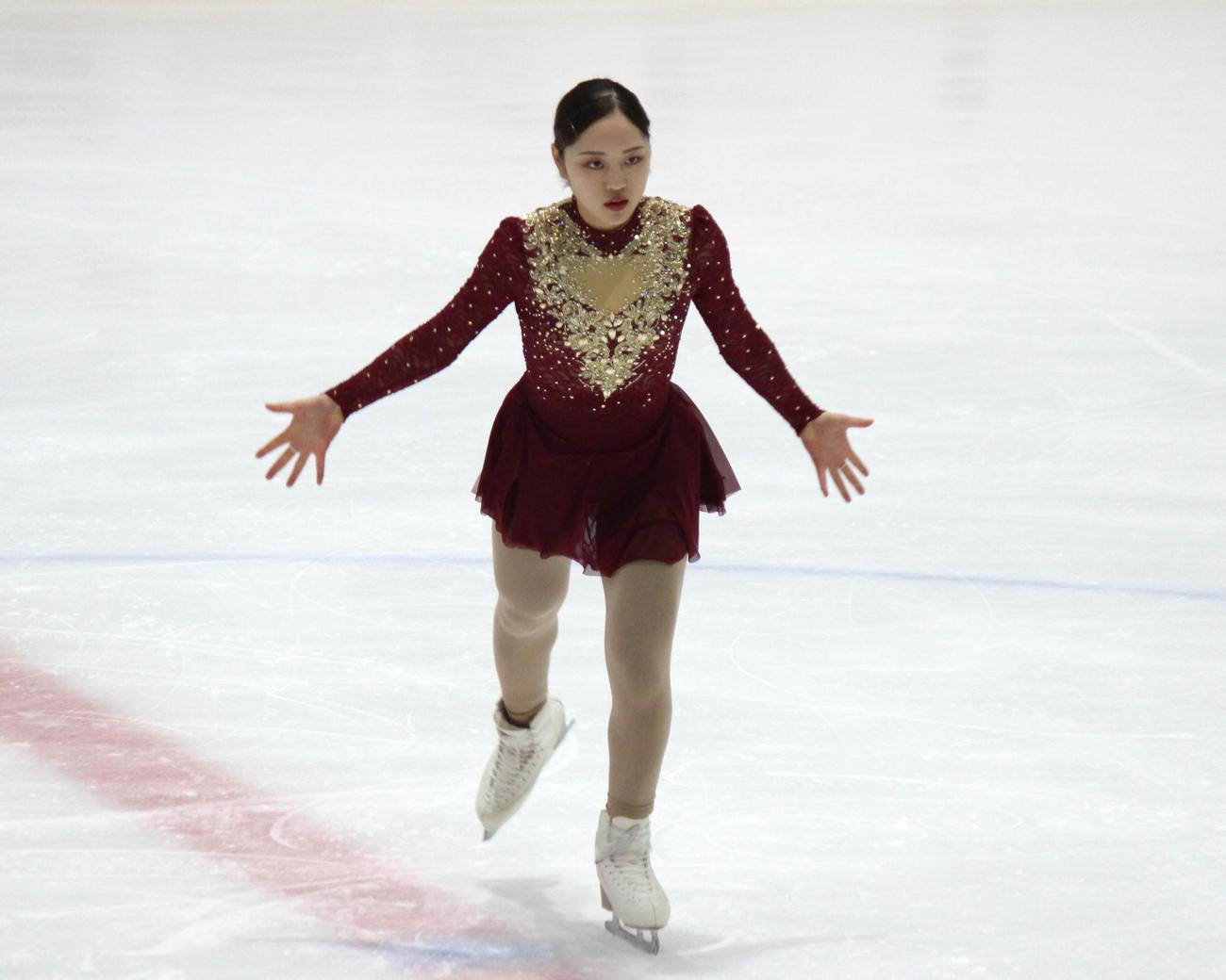 東日本選手権のフリーに臨む江川（撮影・勝部晃多）