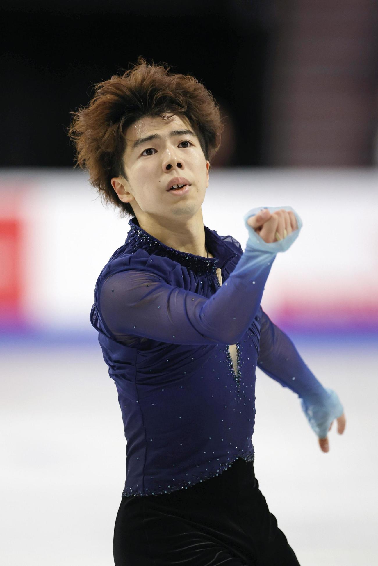 男子フリー　演技する佐藤駿＝ハリファクス（共同）