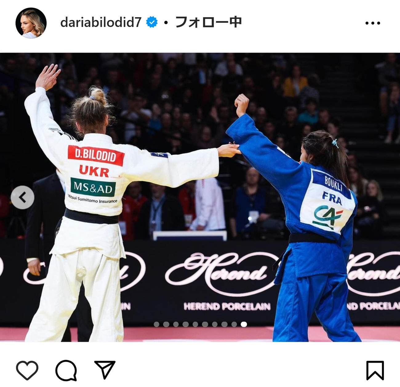 ダリア・ビロディドのインスタグラムから