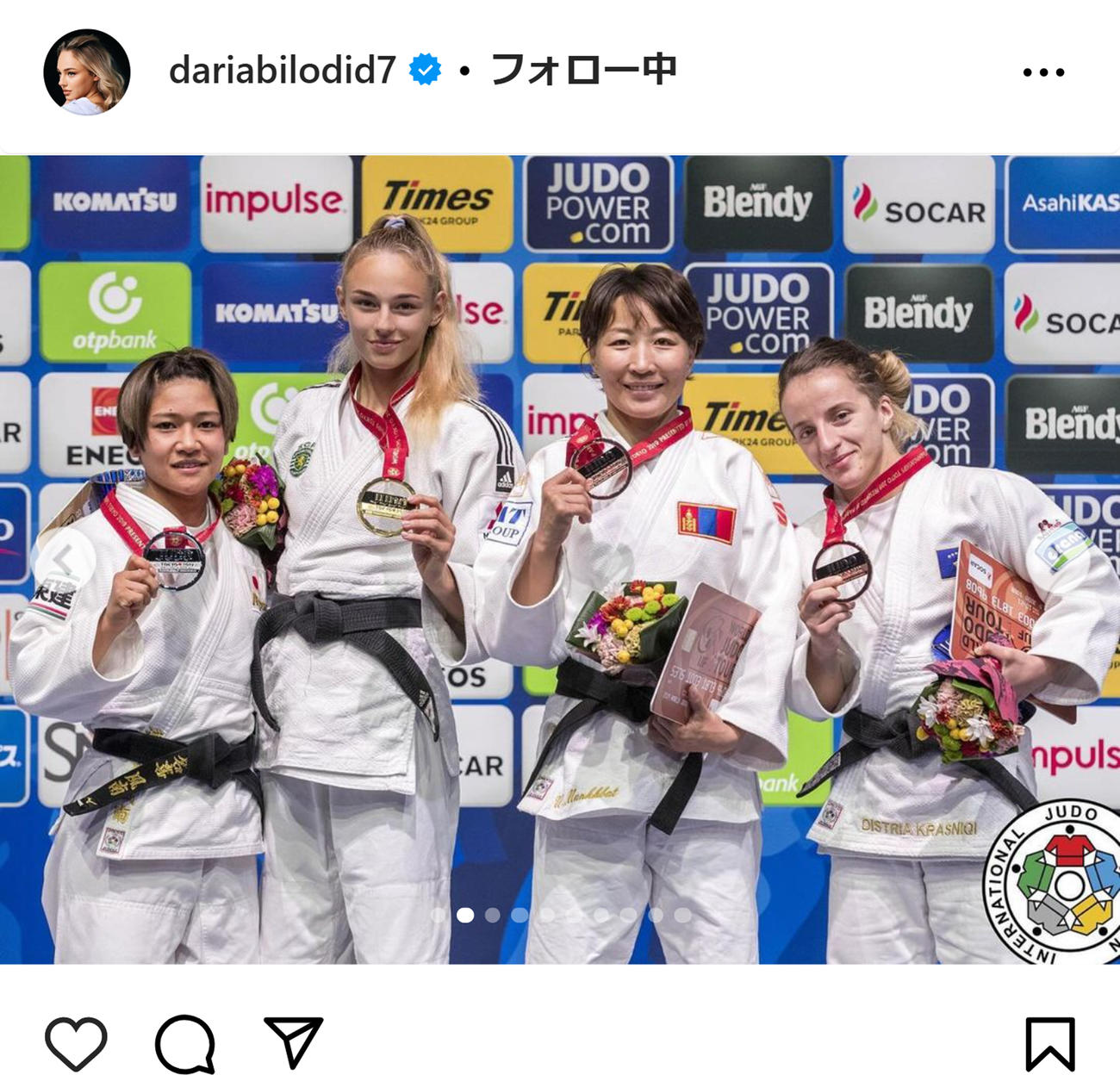 ダリア・ビロディドのインスタグラムから