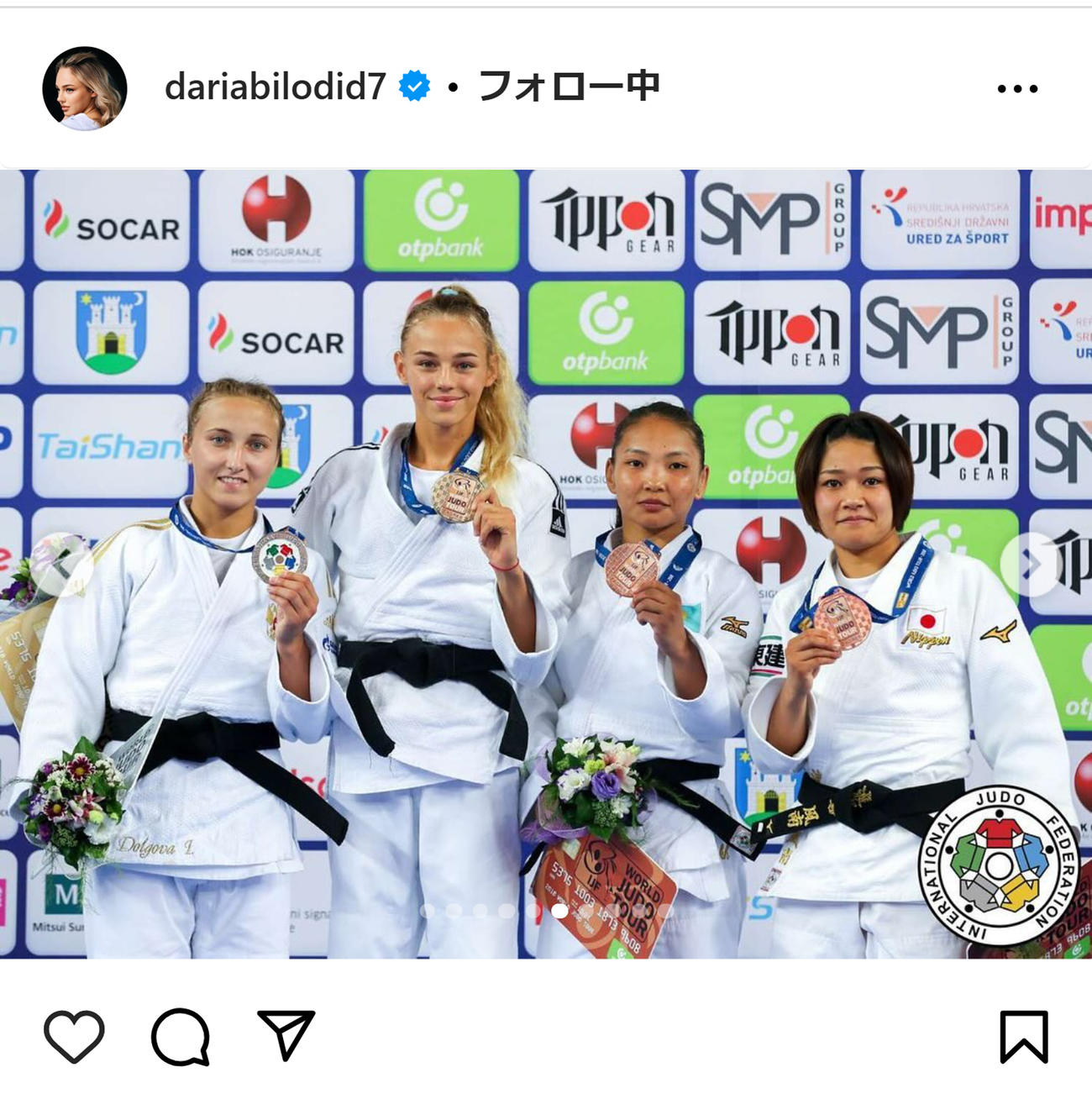 ダリア・ビロディドのインスタグラムから
