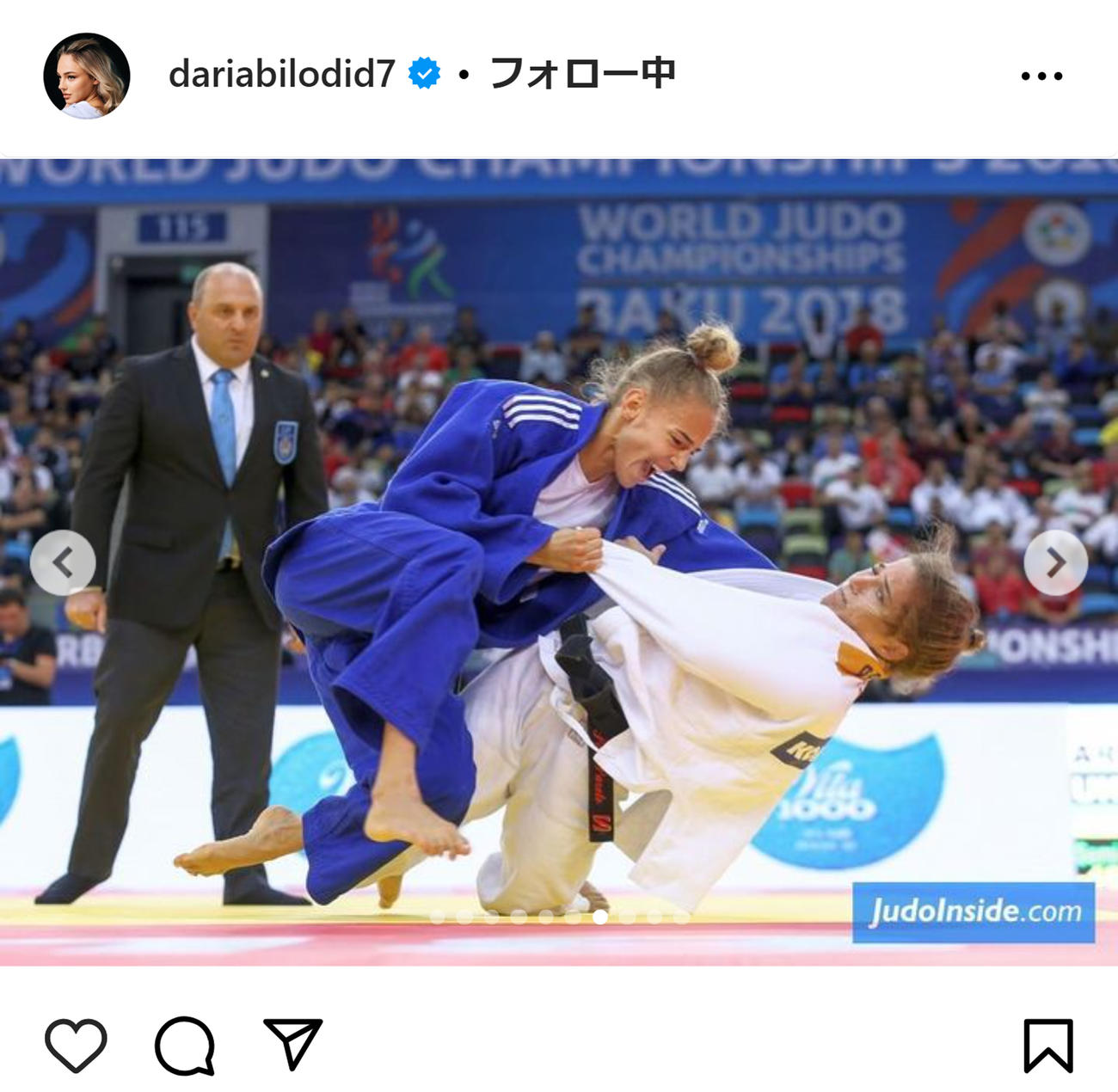 ダリア・ビロディドのインスタグラムから