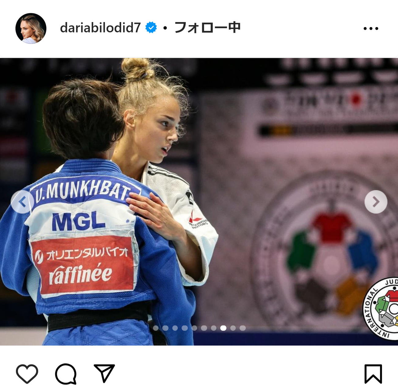 ダリア・ビロディドのインスタグラムから
