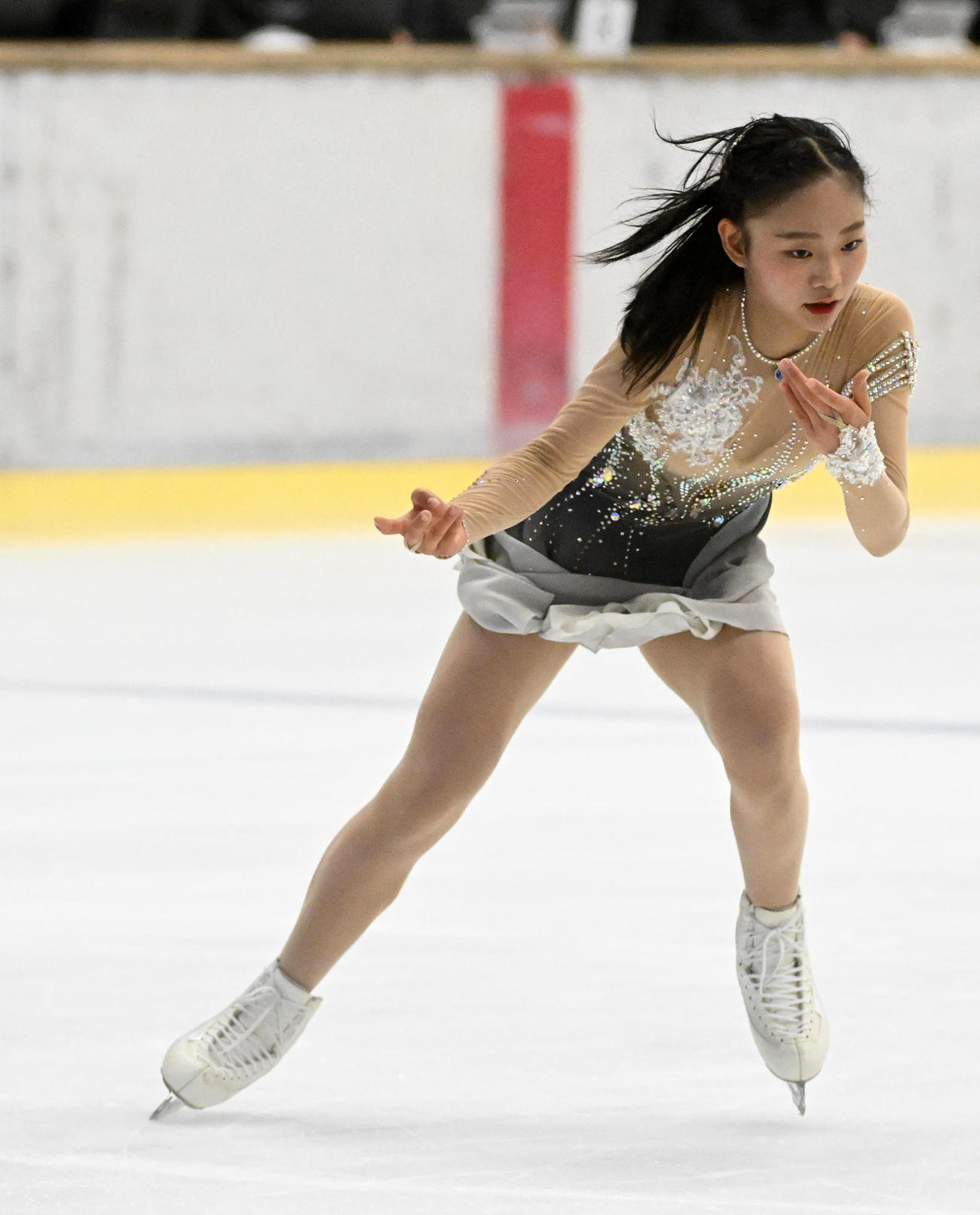 ジュニア女子フリーで演技を行う和田薫子（撮影・前岡正明）