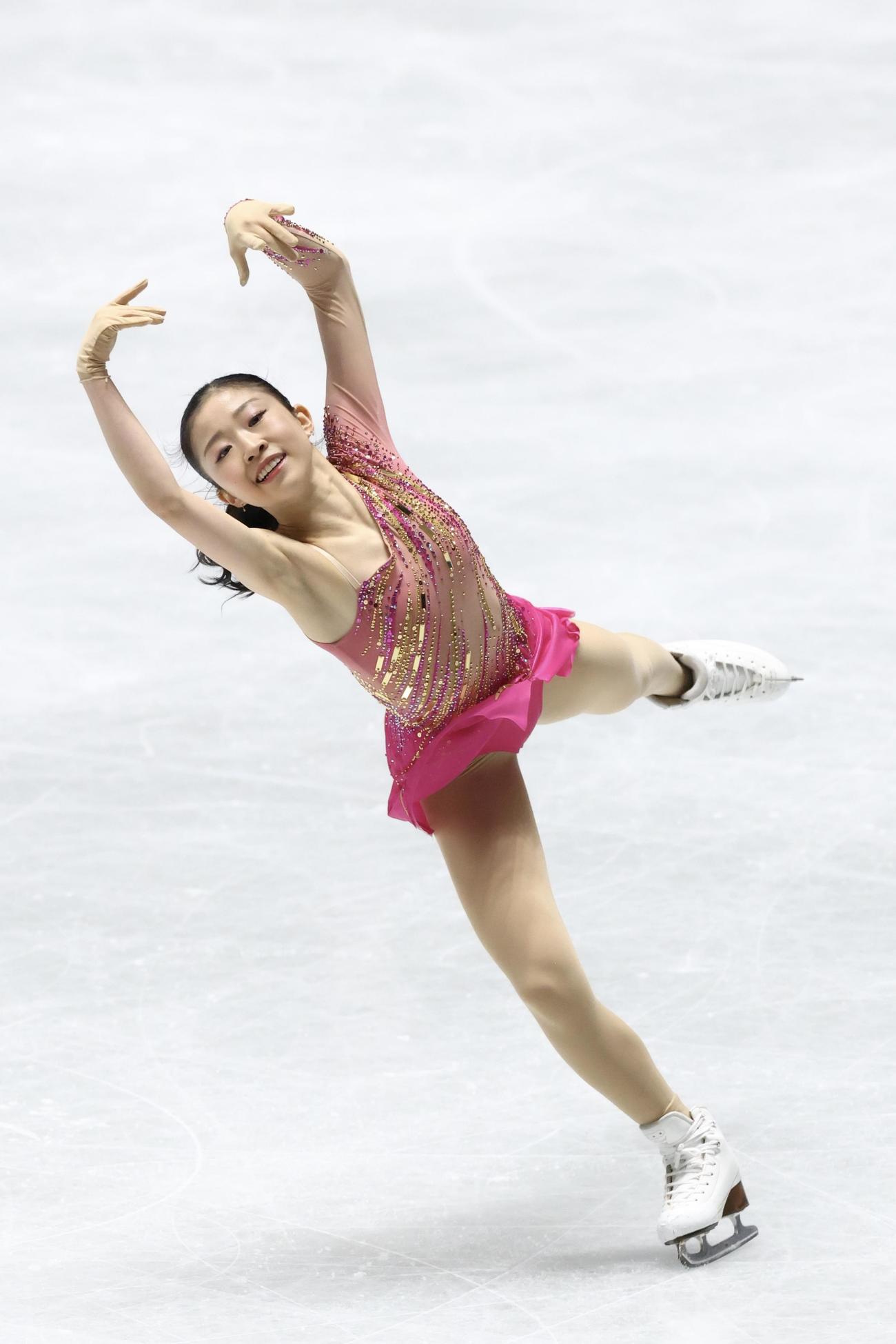 女子SP　華麗な演技を披露する千葉（撮影・河田真司）