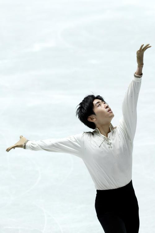 男子シングルショート 演技を披露する壷井(撮影・河田真司)