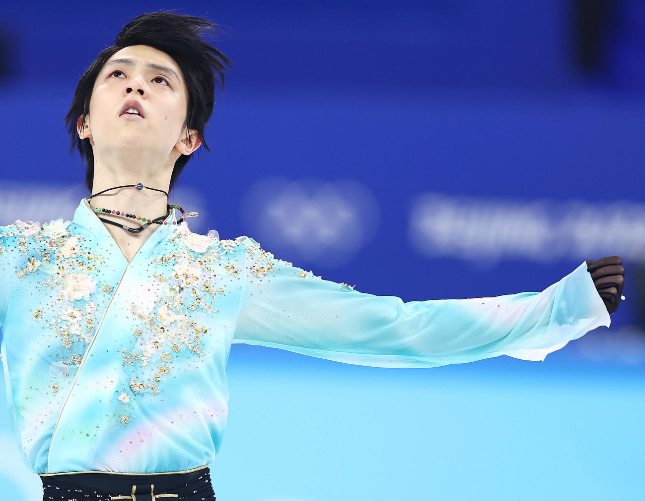 22年2月、北京五輪フィギュアスケート男子フリー　演技をする羽生