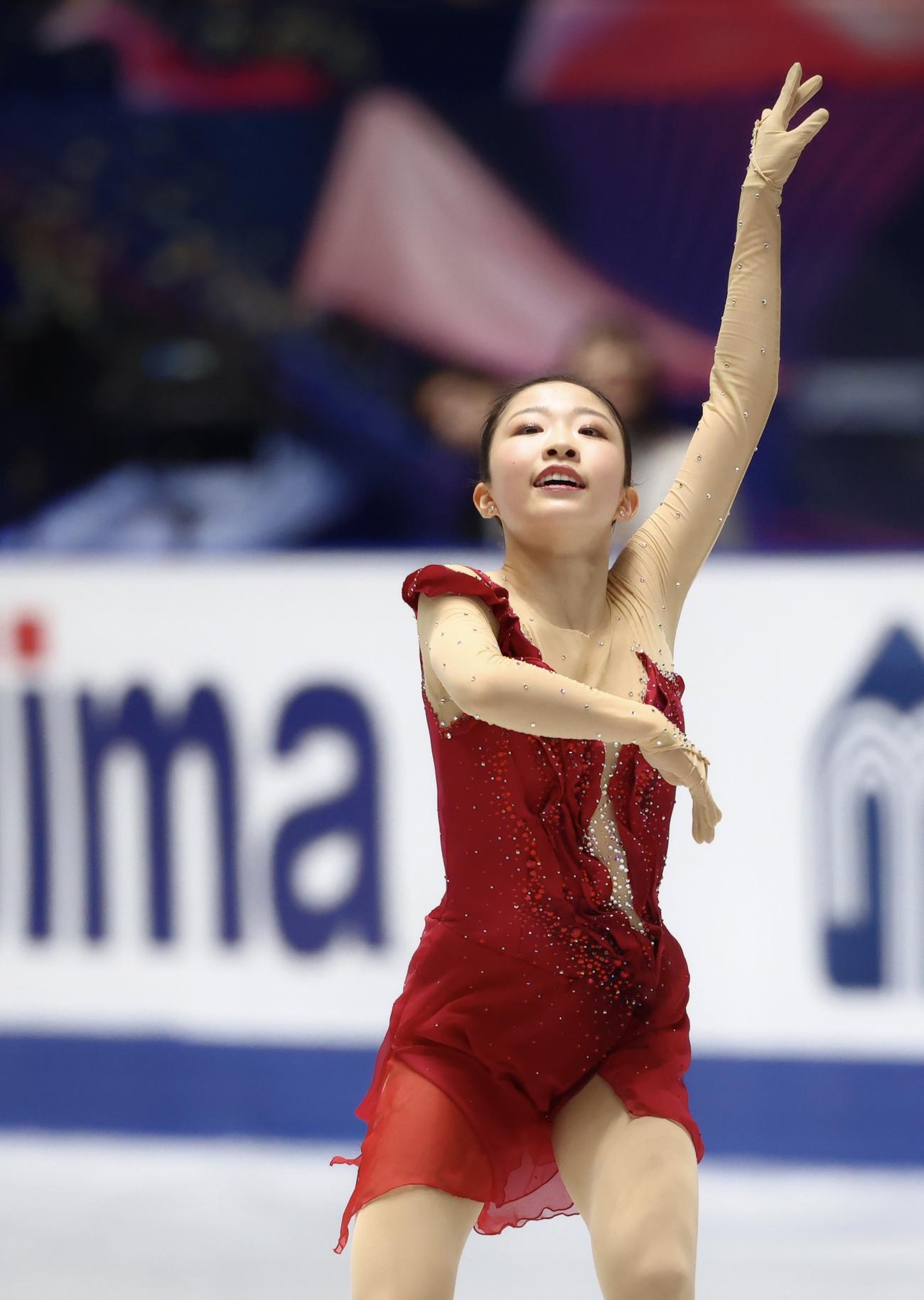 女子フリーで華麗な演技を披露する千葉（撮影・河田真司）