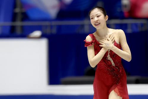 女子フリーの演技を終える千葉（撮影・河田真司）