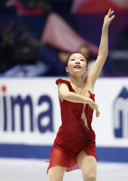 女子フリーで華麗な演技を披露する千葉（撮影・河田真司）