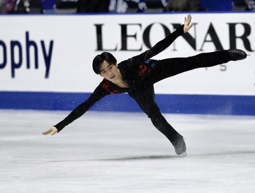男子フリーで演技を披露する壷井(撮影・河田真司)