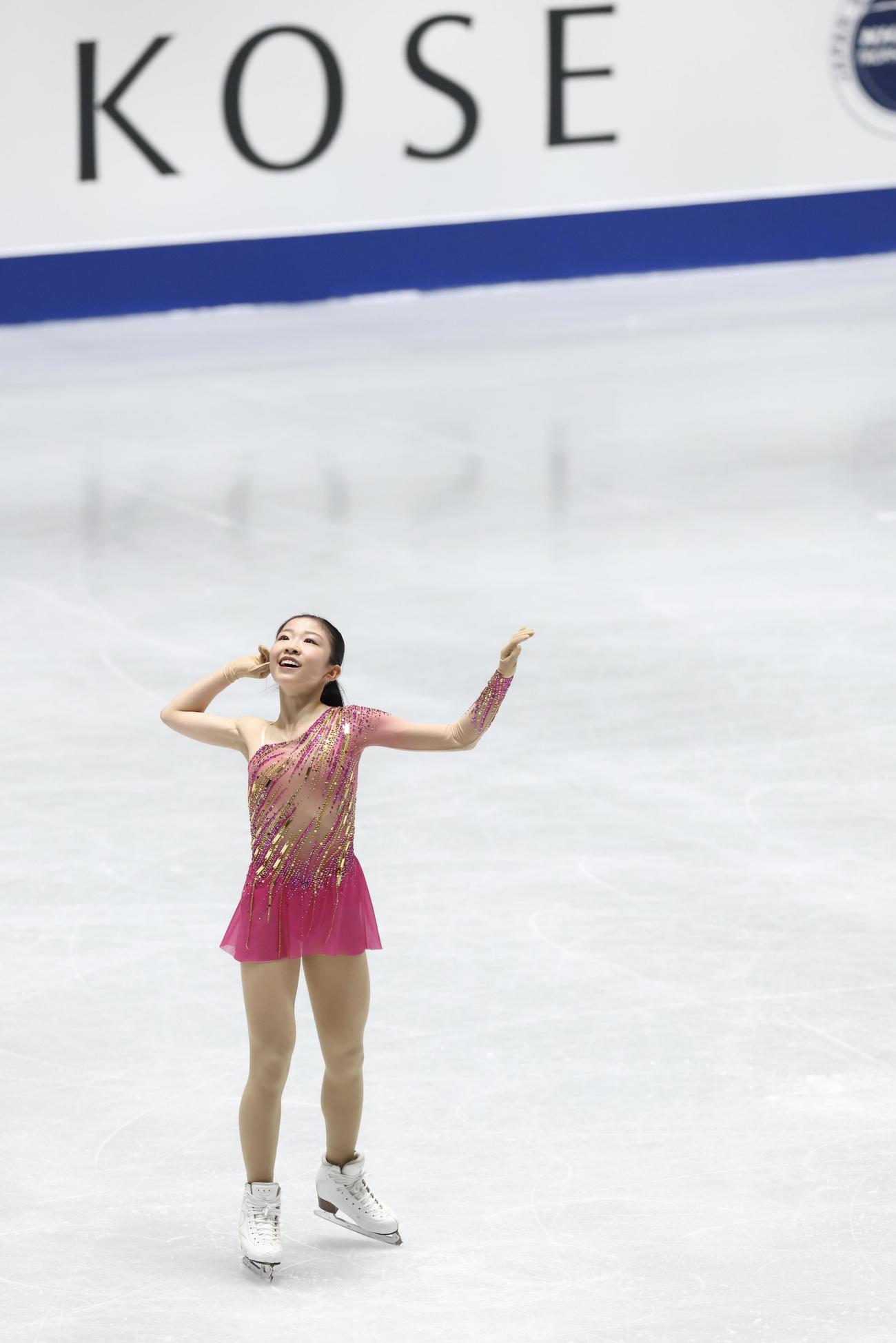 女子SP　華麗な演技を披露する千葉（撮影・河田真司）