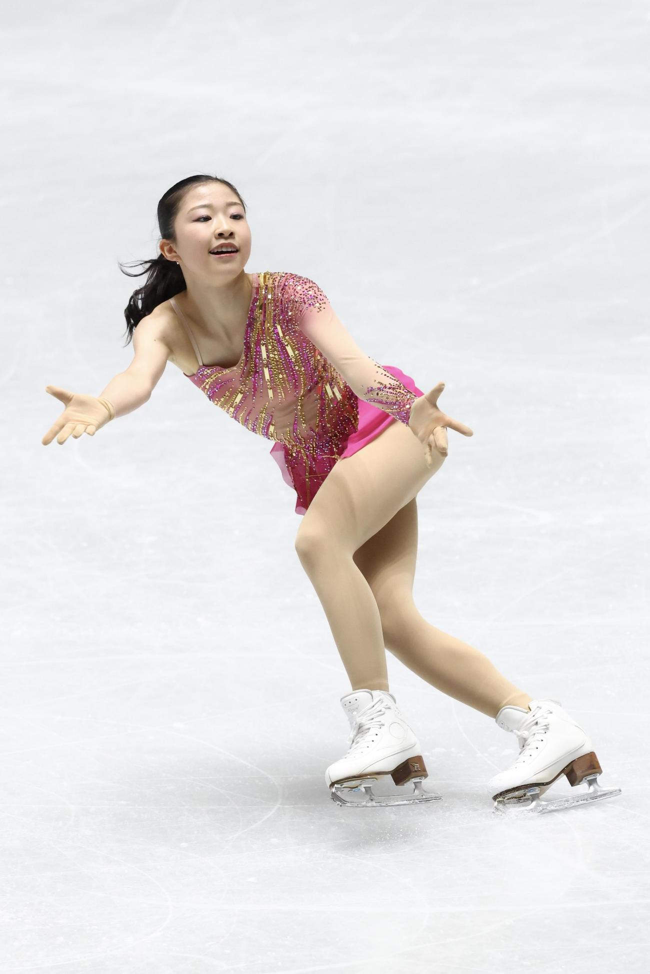 女子SP　華麗な演技を披露する千葉（撮影・河田真司）