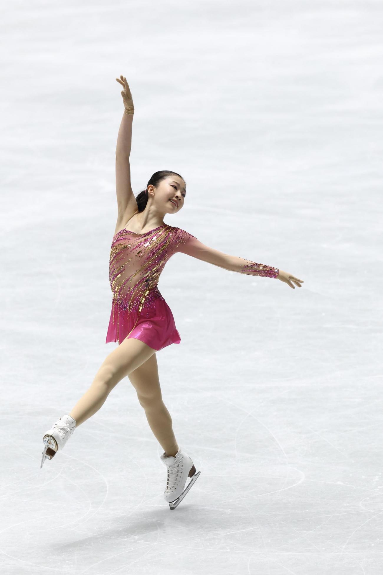 女子SP　華麗な演技を披露する千葉（撮影・河田真司）