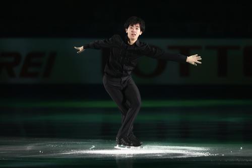 フィギュアスケートGPシリーズ第4戦NHK杯のエキシビションに臨む壷井（撮影・河田真司）
