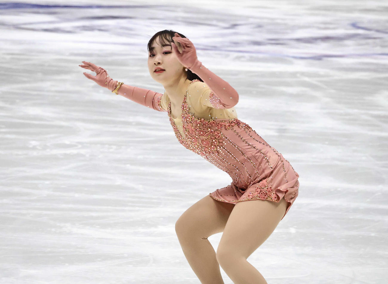 ショートプログラムに臨んだ松生理乃（撮影・竹本穂乃加）